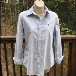 Ralph Lauren slim fit striped Oxford shirt size 10